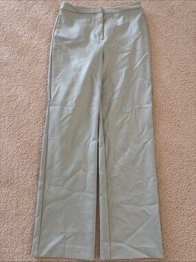 Light mint Micro-Check Wide Leg Pants